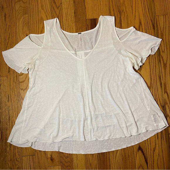 Free People Tops - Free People Cold Shoulder Top-Ivory